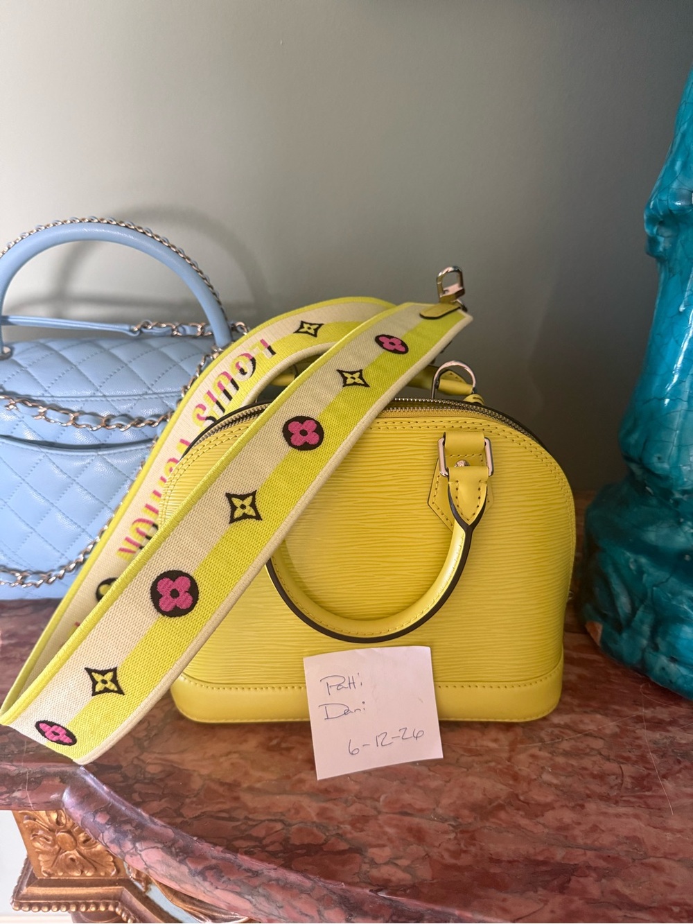 Louis Vuitton Yellow Epi Alma BB with Bold Decorative Strap